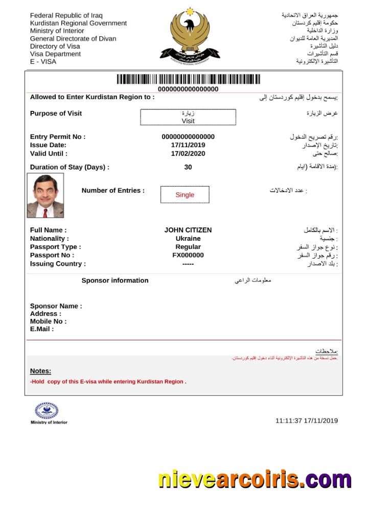 Iraq e-visa